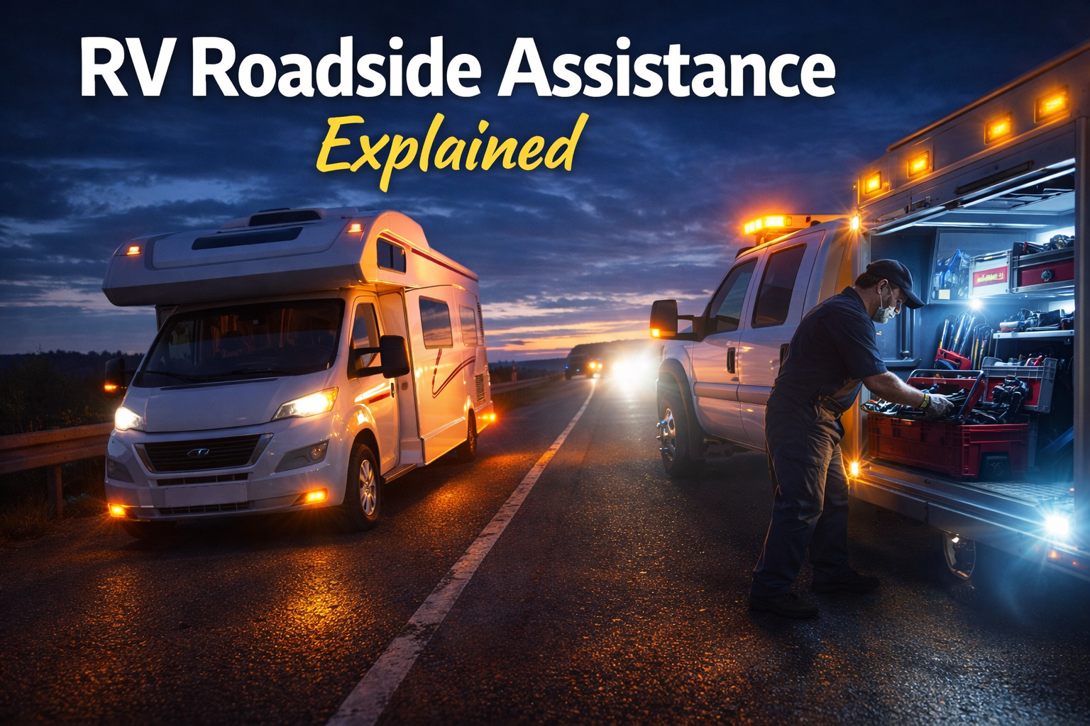 RV roadside assistance covered vs not-covered items.